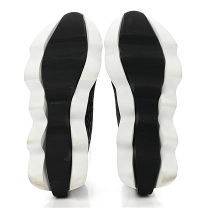 Hermes Technical Canvas Goatskin Womens Eclair Sneakers 39 Black 5 of 10