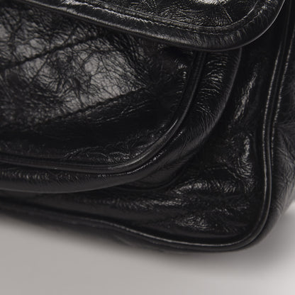 Saint Laurent Crinkled Calfskin Matelasse Monogram Medium Niki Chain Satchel Black 16 of 18