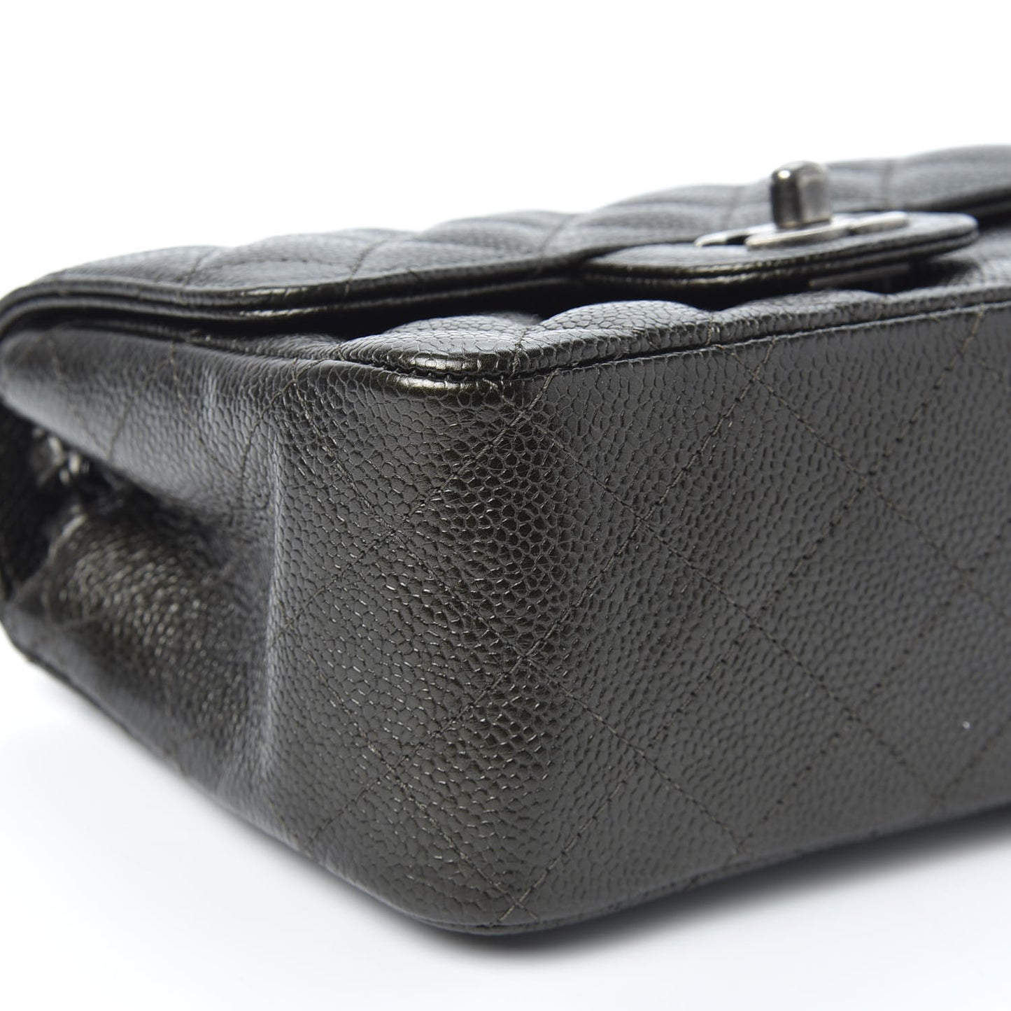 Caviar Quilted Mini Square Flap Charcoal