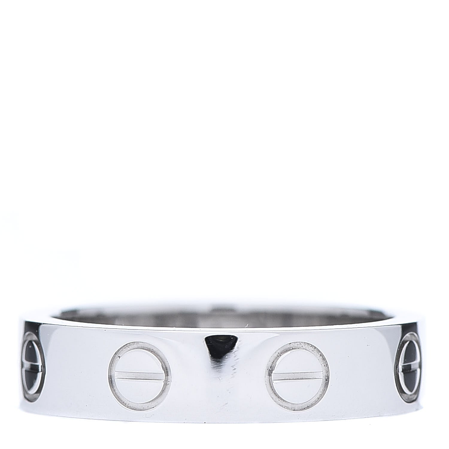 Cartier 18K White Gold Diamond 4mm LOVE Wedding Band Ring 46 3.75 3 of 5