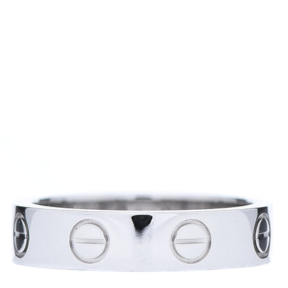 Cartier 18K White Gold Diamond 4mm LOVE Wedding Band Ring 46 3.75 3 of 5