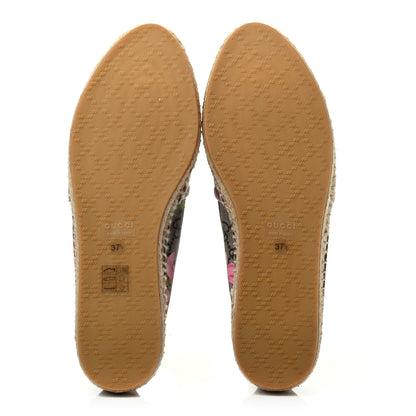 Gucci GG Supreme Monogram Blooms Espadrilles 37.5 Beige Multicolor Dry Rose 4 of 4