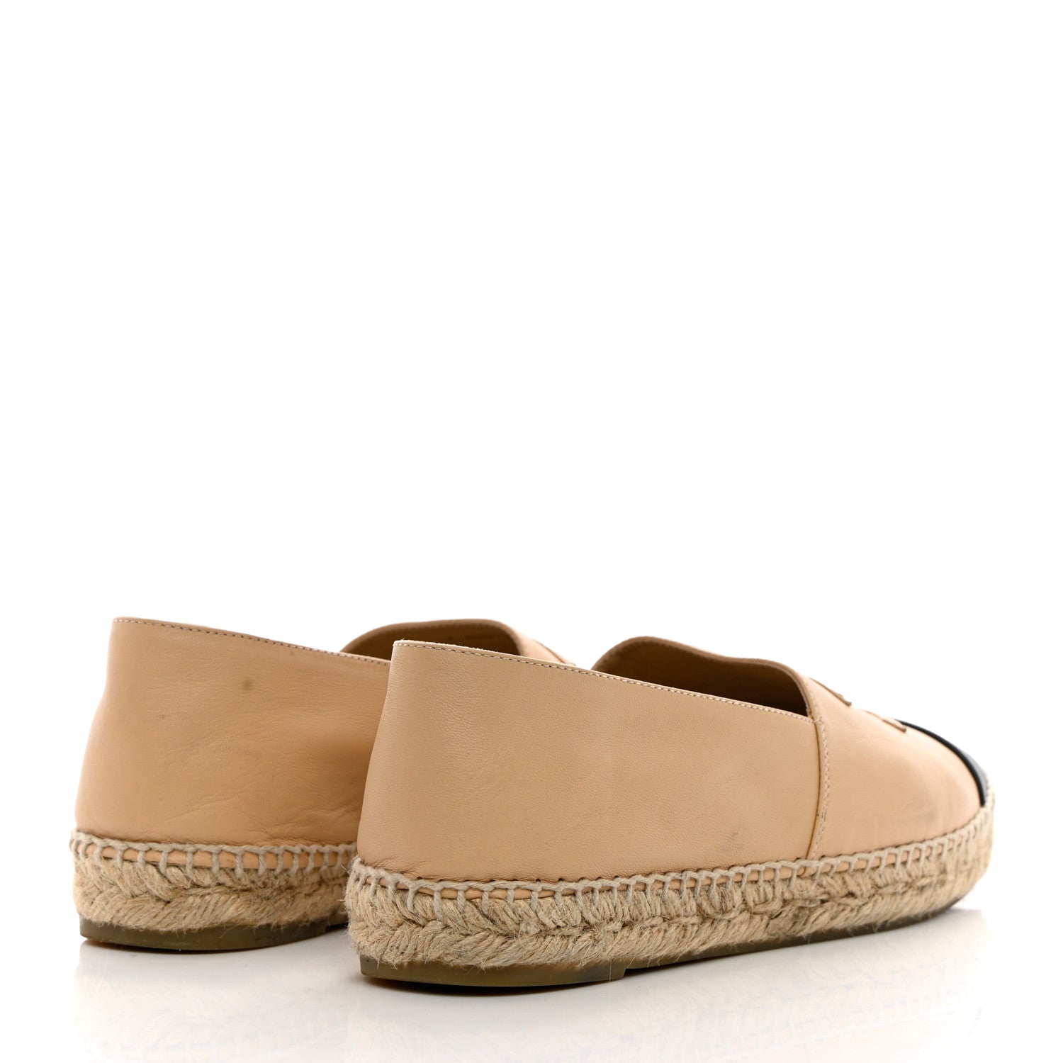 Chanel Lambskin CC Espadrilles 40 Beige Black 4 of 22