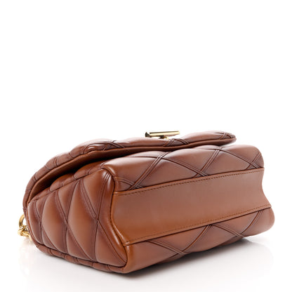 Louis Vuitton Lambskin Malletage Top Handle GO-14 MM Tan 5 of 11