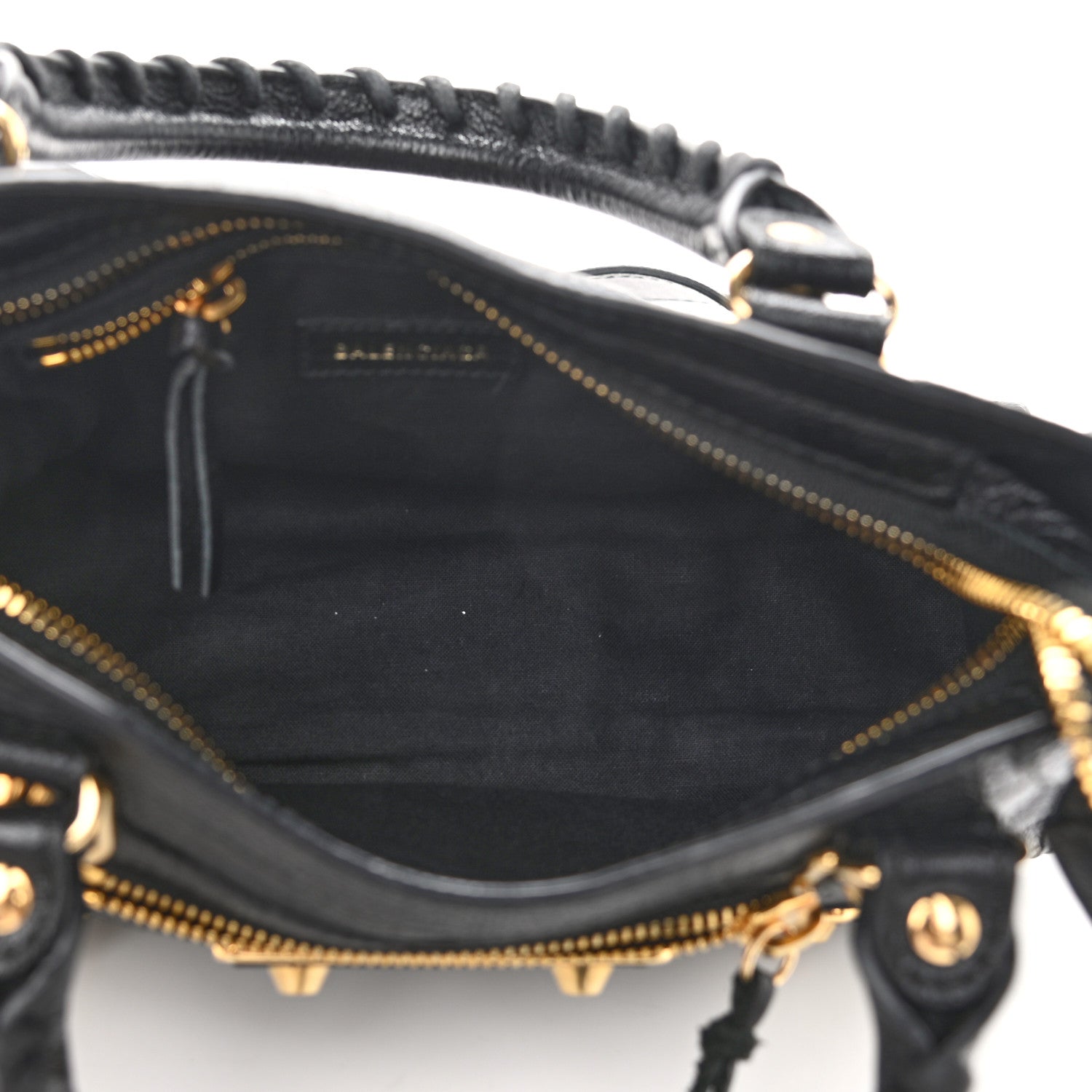 Balenciaga Chevre Gold Metallic Edge Hardware Mini City Black 5 of 11