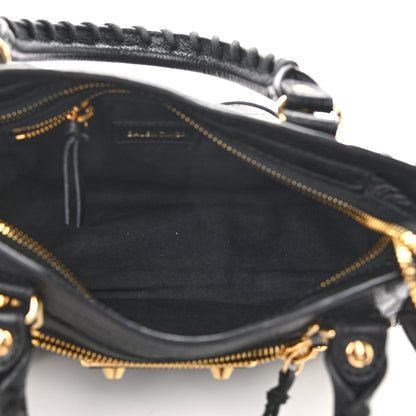 Balenciaga Chevre Gold Metallic Edge Hardware Mini City Black 5 of 11