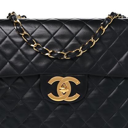 Chanel Lambskin Quilted XL Jumbo Single Flap Black 8 of 12