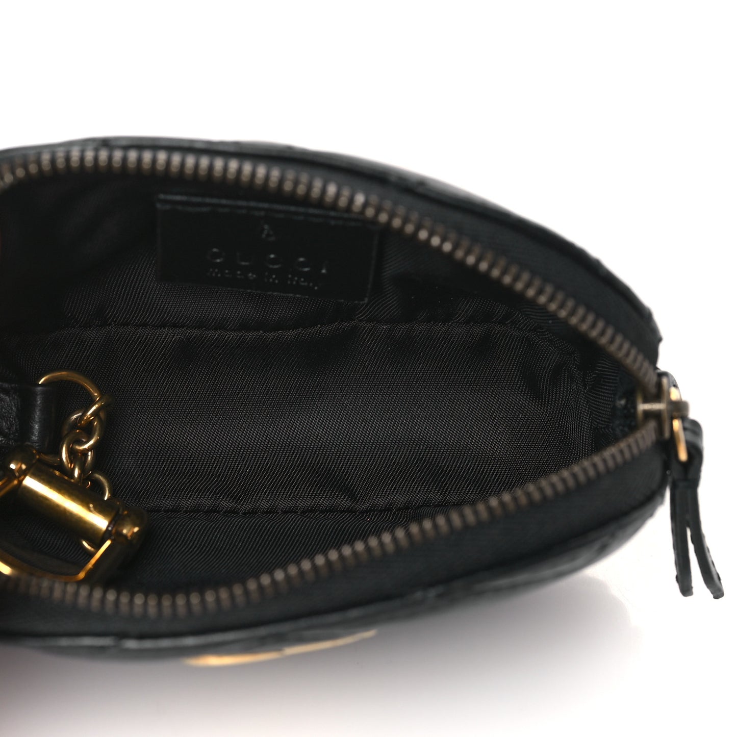 Calfskin Matelasse GG Marmont Key Pouch Black