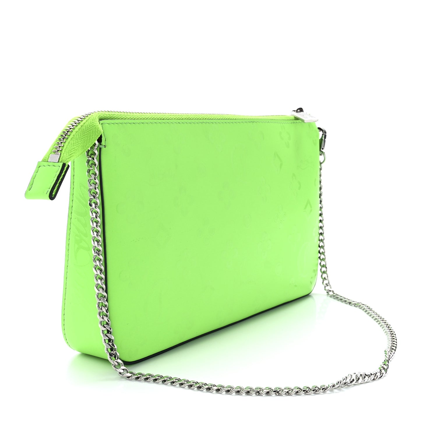 Calfskin Loubila Loubinthesky Chain Clutch Neon Green