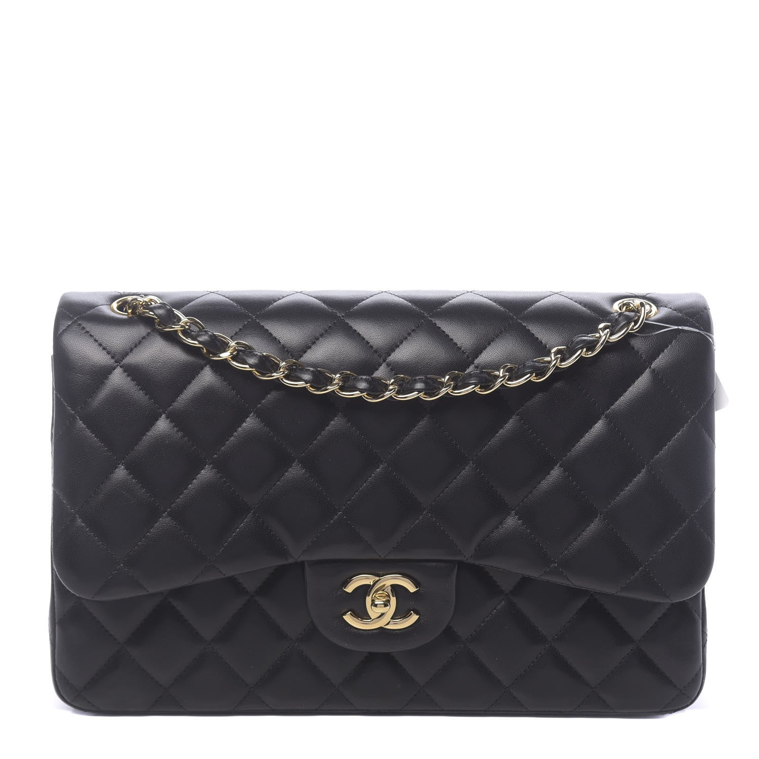 Chanel Lambskin Quilted Jumbo Double Flap Black 1 of 13