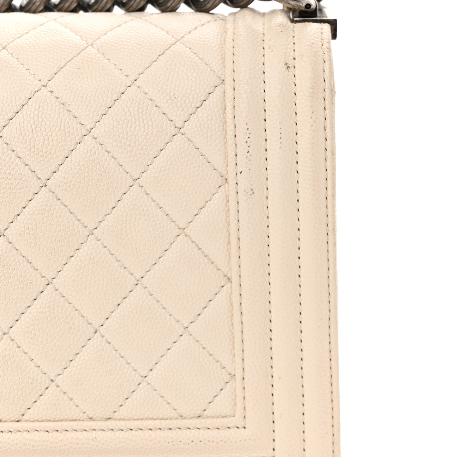 Chanel Caviar Quilted Medium Boy Flap Ivory 18 of 20