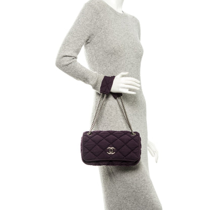 Chanel Nylon Bubble Quilt Medium Flap Purple 2 of 7