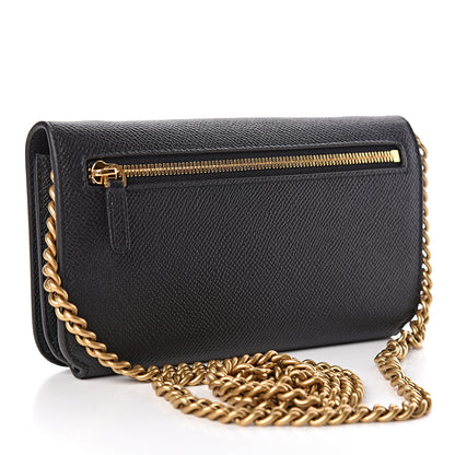 Balenciaga Grained Calfskin BB Phone Holder Wallet On Chain Black 3 of 10