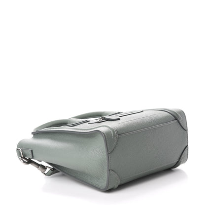 Celine Drummed Calfskin Nano Luggage Celadon 4 of 11