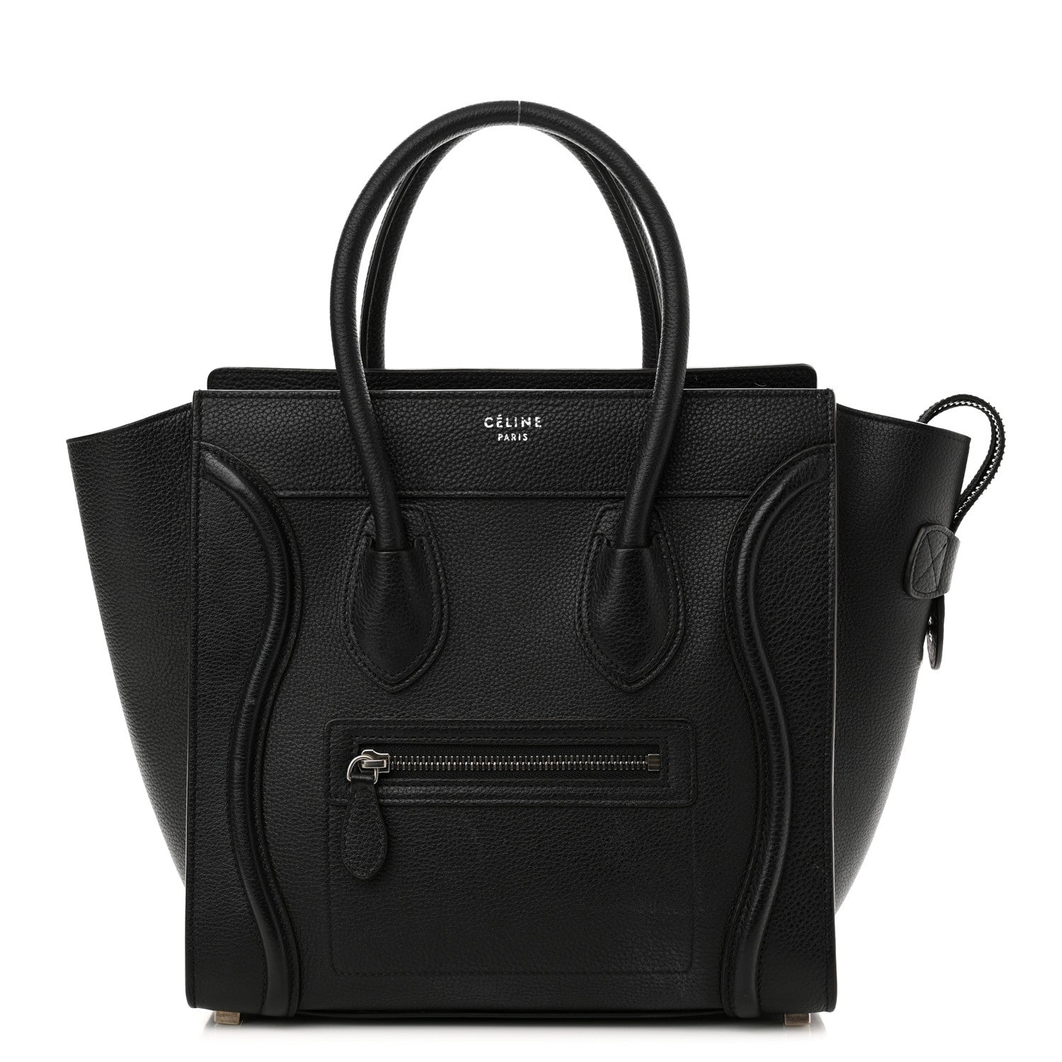Celine Drummed Calfskin Micro Luggage Black 1 of 12
