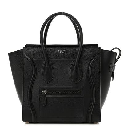 Celine Drummed Calfskin Micro Luggage Black 1 of 12