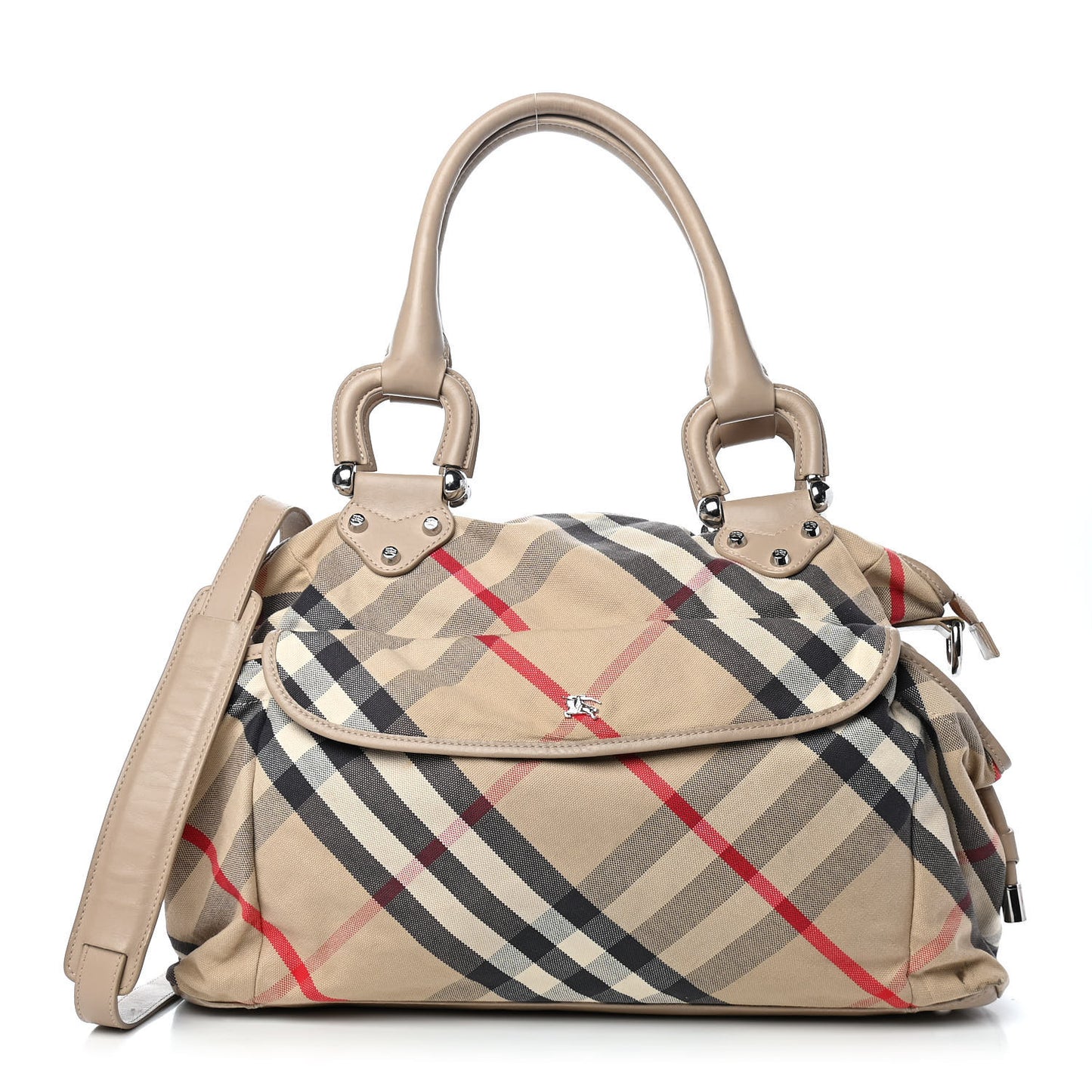 Nova Check Tote Diaper Bag Beige