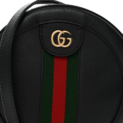 Gucci Grained Calfskin Web Mini Ophidia Round Shoulder Bag Black 8 of 11
