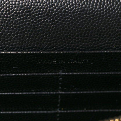 Saint Laurent Grain De Poudre Matelasse Chevron Monogram Chain Wallet Black 7 of 9