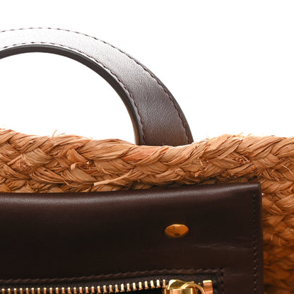 Saint Laurent Raffia Calfskin Medium Panier Tote 10 of 10