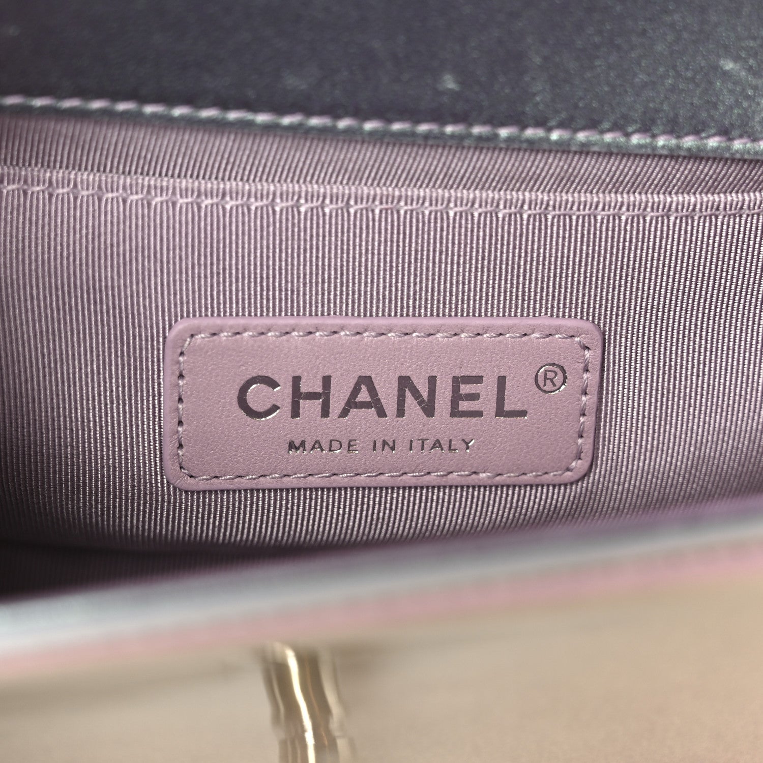 Chanel Iridescent Patent Calfskin PVC Quilted Small Boy Flap Light Purple 6 of 11