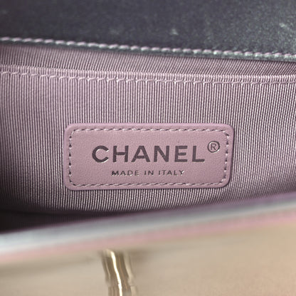 Chanel Iridescent Patent Calfskin PVC Quilted Small Boy Flap Light Purple 6 of 11