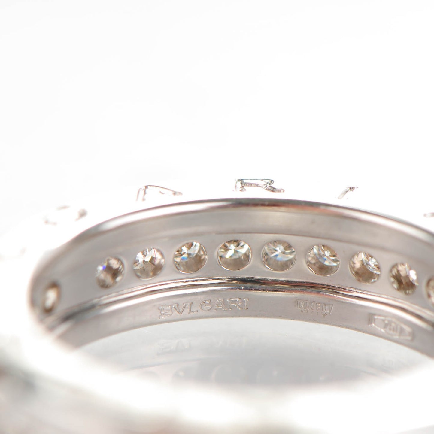 18K White Gold Diamond B.Zero1 Pave Ring 50 5.25