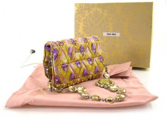 Lurex Jeweled Shoulder Bag