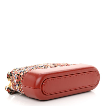 Chanel Tweed Calfskin Small Gabrielle Clutch With Chain Red 4 of 14