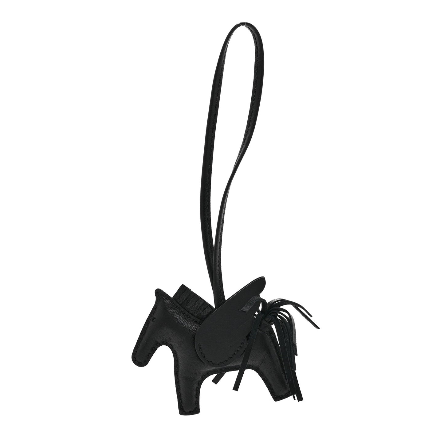 Milo Lambskin Grigri Rodeo Pegase Horse Bag Charm PM So Black