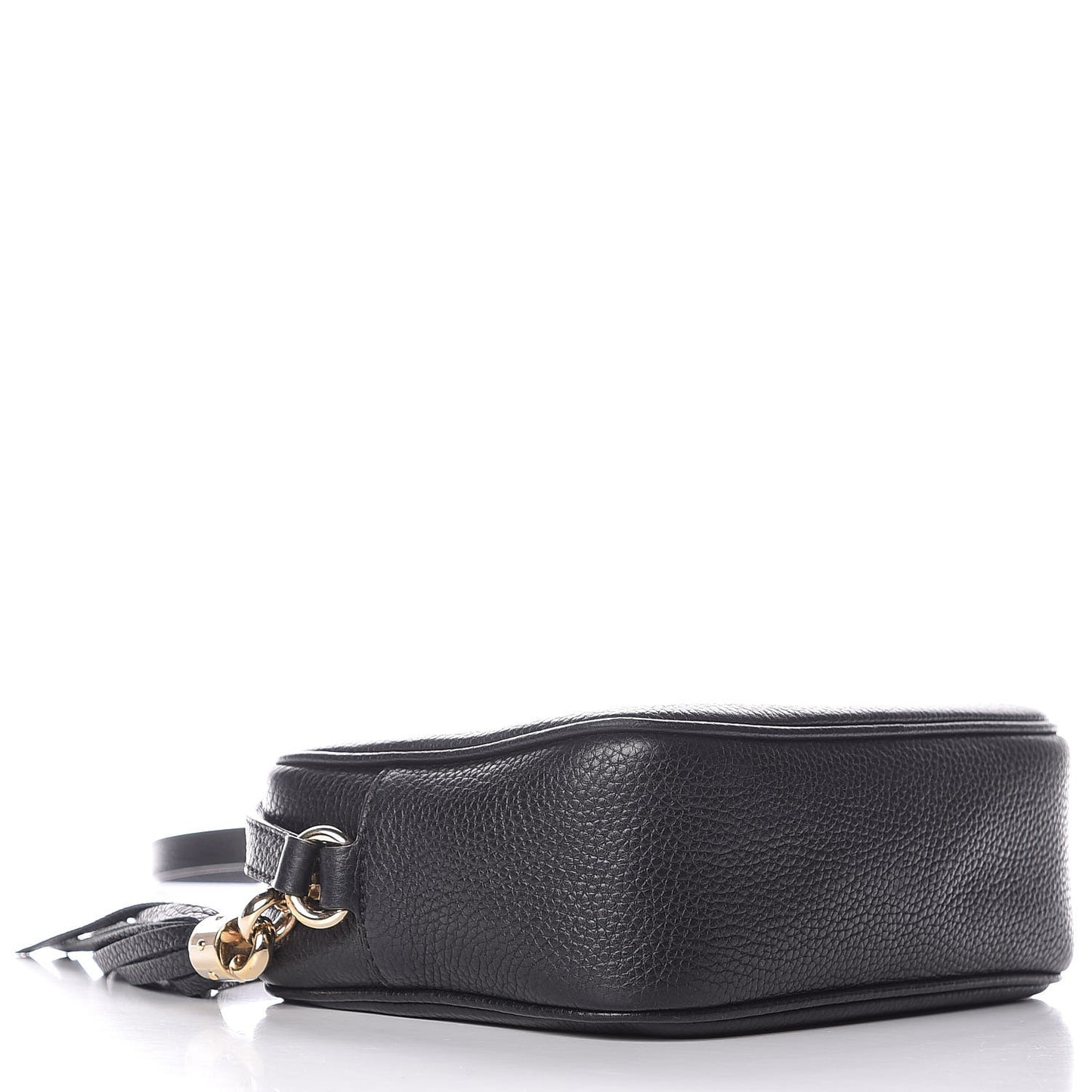 Pebbled Calfskin Small Soho Disco Bag Black
