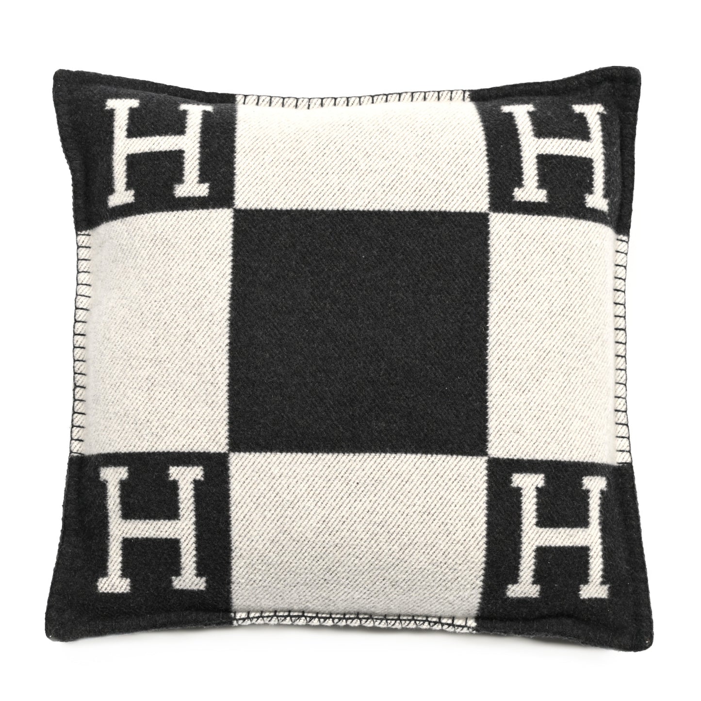 Wool Cashmere Avalon Pillow PM Ecru Gris Fonce