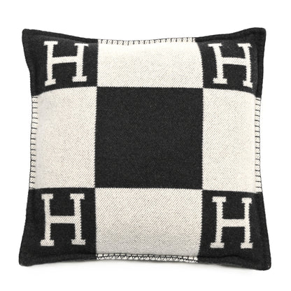 Hermes Wool Cashmere Avalon Pillow PM Ecru Gris Fonce 1 of 3