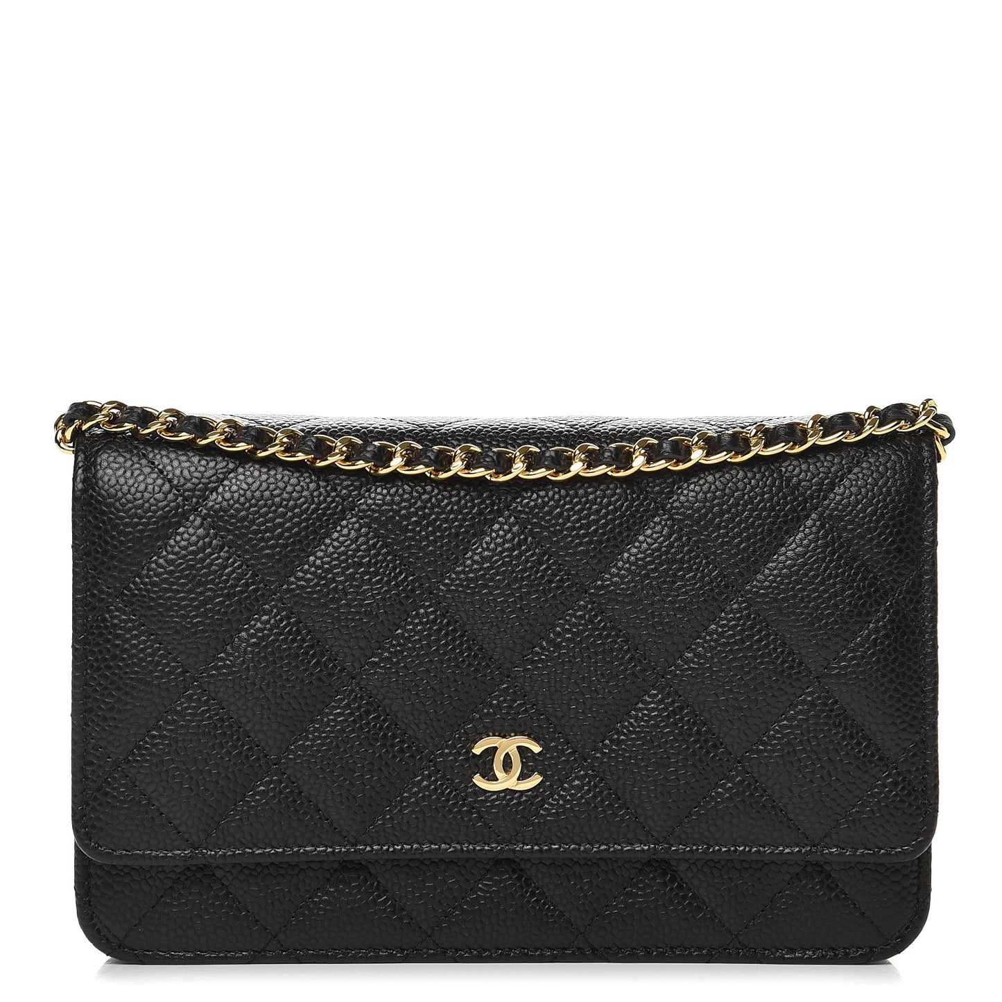 Caviar Quilted Wallet On Chain WOC Black