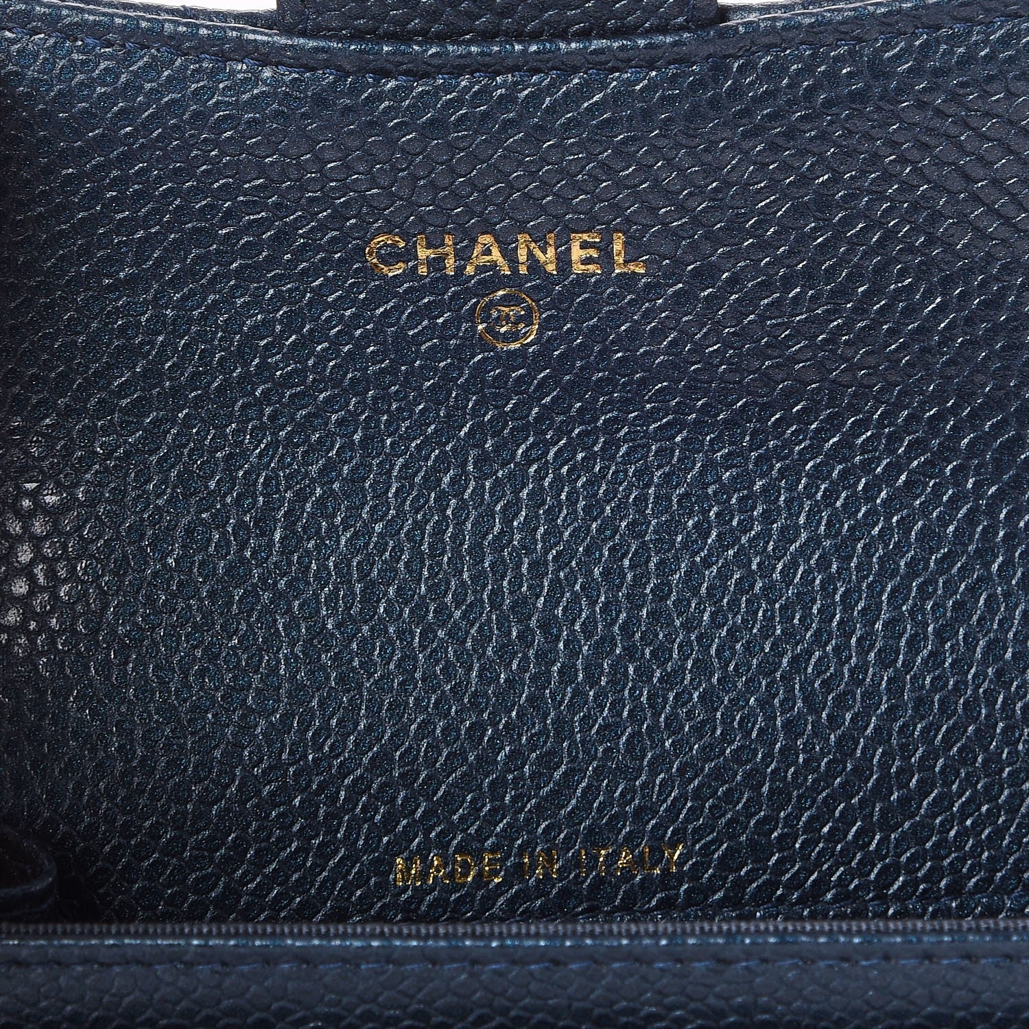 Chanel Metallic Caviar Quilted Card Holder Dark Blue 5 of 7