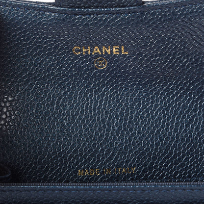 Chanel Metallic Caviar Quilted Card Holder Dark Blue 5 of 7
