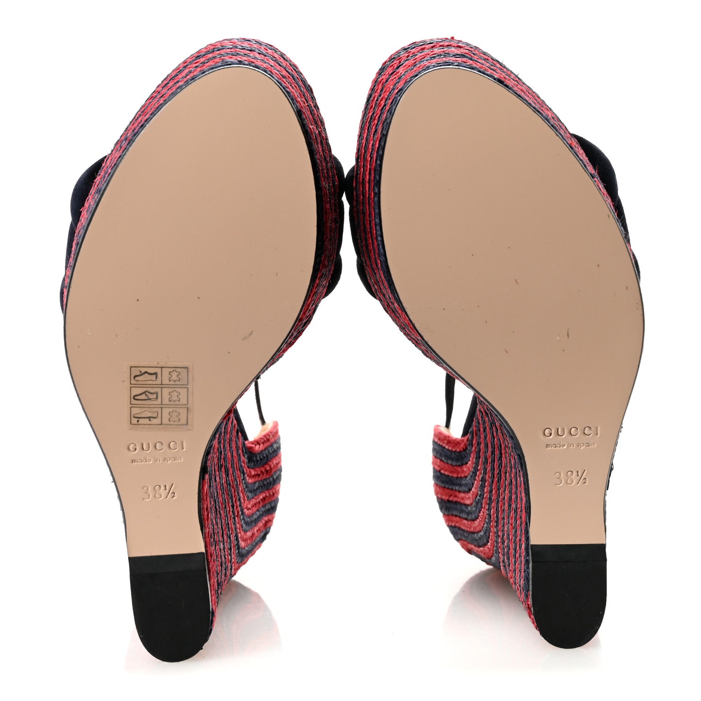 Kid Scamosciato Espadrille Platform Wedge Sandals 38.5 Red Blue