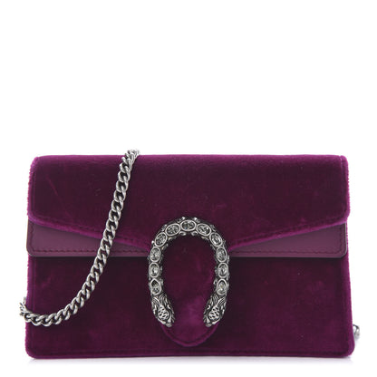 Gucci Velvet Super Mini Dionysus Shoulder Bag Fuchsia Violet Cyclamen 1 of 9