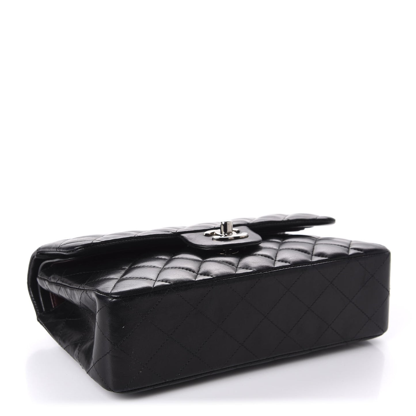 Lambskin Quilted Small Double Flap Black