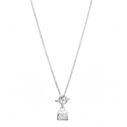Hermes Sterling Silver Birkin Amulette Pendant Necklace 1 of 5