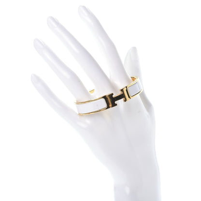 Hermes Enamel Narrow Clic Clac H Bracelet PM White 2 of 4