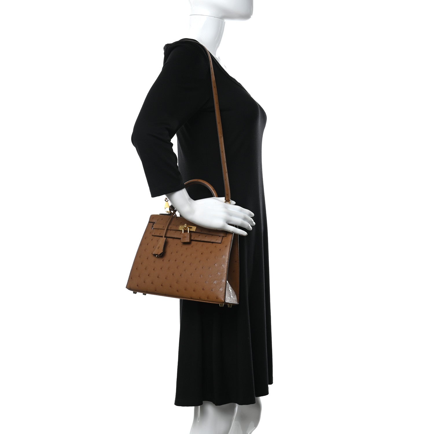 Hermes Ostrich Kelly Sellier 25 Alezan 2 of 11