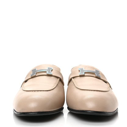 Hermes Goatskin Womens Paris Loafers 41 Blanc Gomme 2 of 8