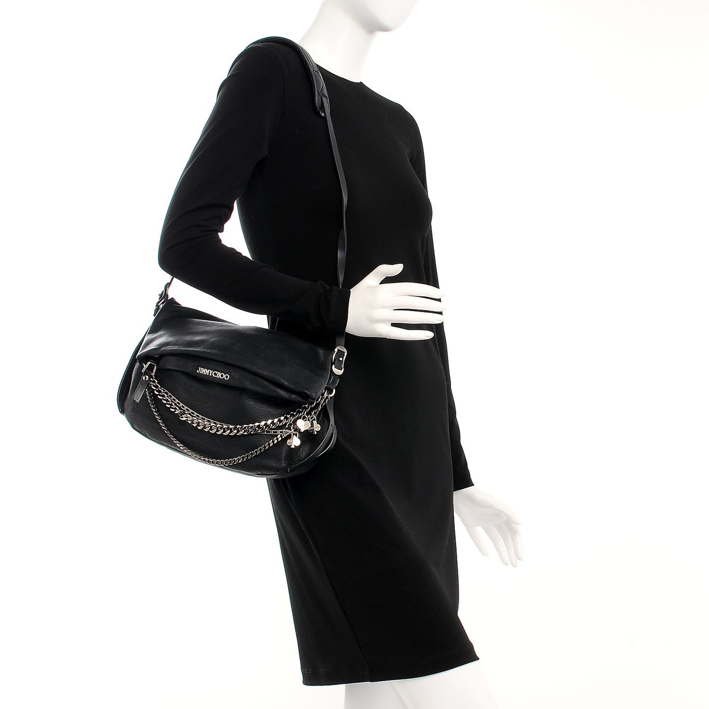 Lambskin Small Biker Hobo Black