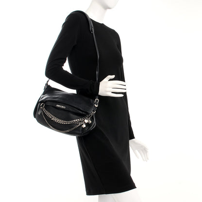 Jimmy Choo Lambskin Small Biker Hobo Black 2 of 9