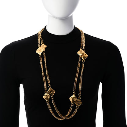 Chanel Metal CC Long Chain Necklace Gold 2 of 5