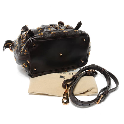 Burberry Leather Metal Stitch Lowry Chocolate 4 of 7