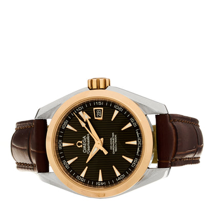 Omega Stainless Steel 18K Yellow Gold Alligator 30mm Seamaster Aqua Terra 150M Automatic Watch Grey 231.23.30.20.06.002 2 of 4