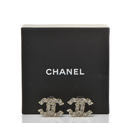 Chanel Crystal CC Earrings Gold 5 of 5