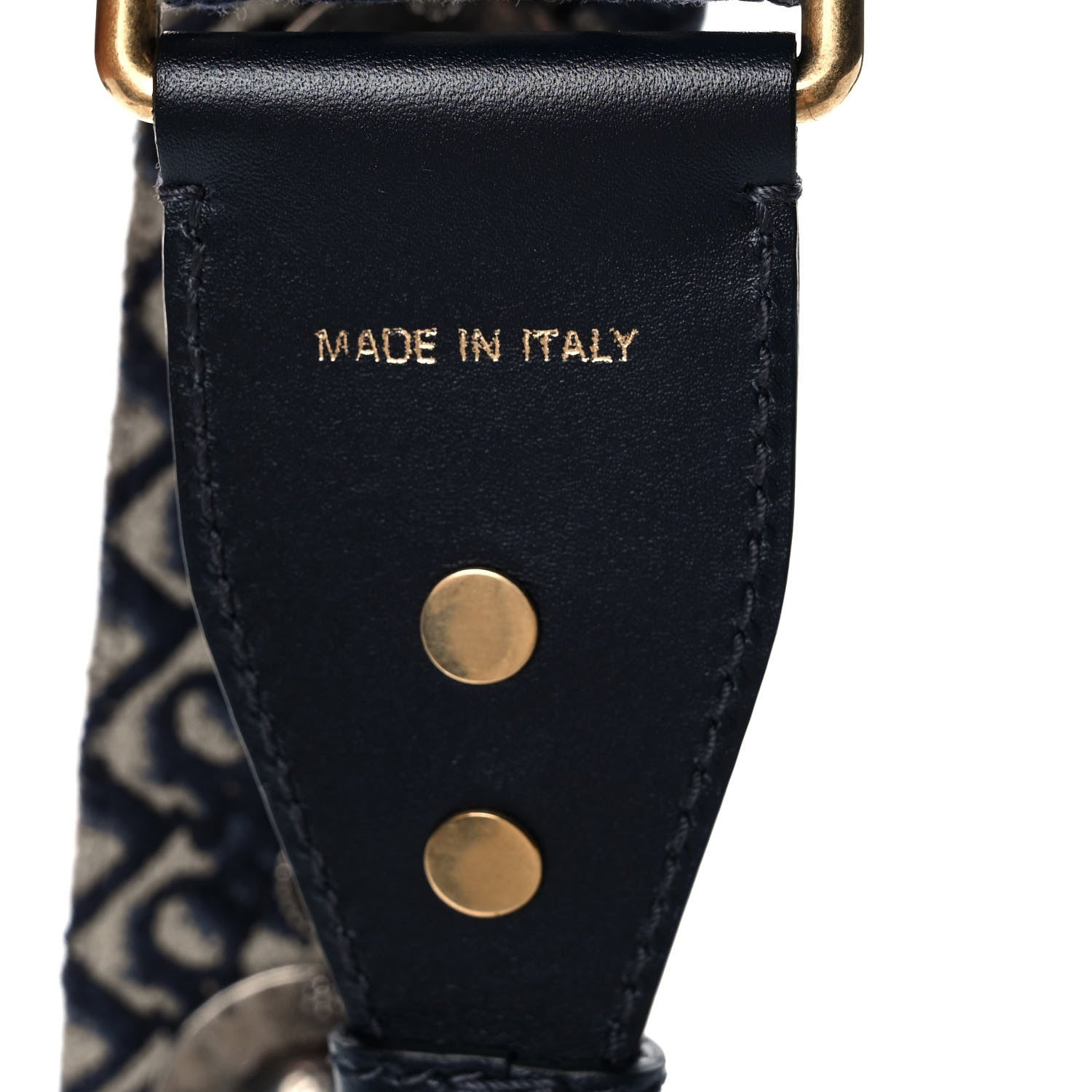 Christian Dior Oblique Studded Shoulder Strap Blue 4 of 5